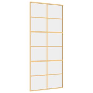 vidaXL Klizna vrata zlatna 90 x 205 cm prozirno staklo ESG i aluminij