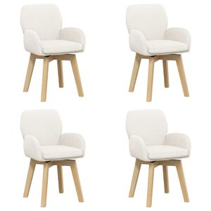 vidaXL Okretne blagovaonske stolice 4 kom. Boucl&eacute; Krem 54 x 58 x 87 cm