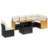 vidaXL 7-dijelni set vrtnih sofa od poliratana s jastucima crni