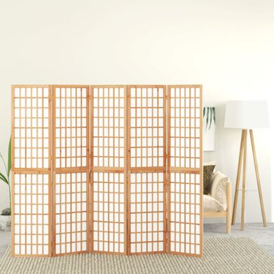 vidaXL Sklopiva sobna pregrada 5 panela japanski stil 200x170 cm