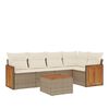 vidaXL 6-dijelni set vrtnih sofa s jastucima bež od poliratana