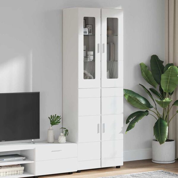 vidaXL Highboard FLORIN Bijelo 60 x 35 x 182 cm Konstruirano drvo
