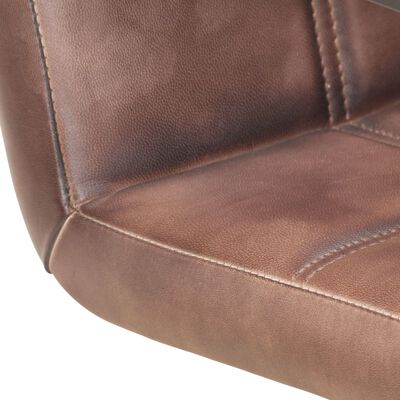 vidaXL Konzolne blagovaonske stolice od prave kože 6 kom grube smeđe