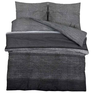 vidaXL Set navlaka za poplun tamno siva i crna 135x200 cm pamuk