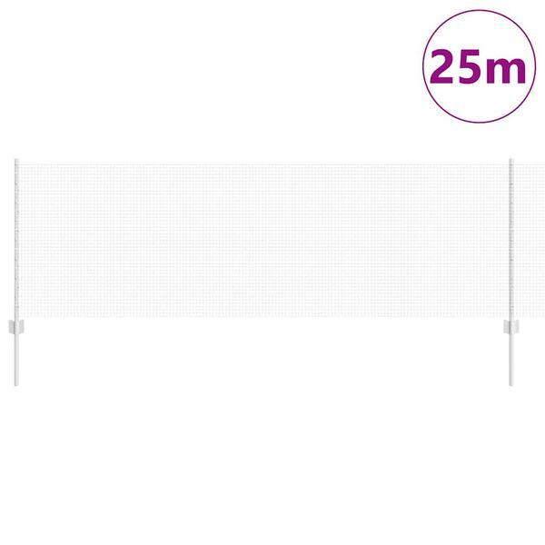 vidaXL Ograda s postovima Srebrno 0,8 x 25 m Čelik