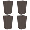 vidaXL Vrtne sadilice 4 kom smeđe 32,5 x 32,5 x 57 cm od PP-a