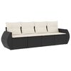 vidaXL 4-dijelni set vrtnih sofa od poliratana s jastucima crni