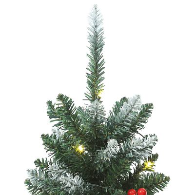 vidaXL Umjetna božićna drvca 2 kom 100 LED zeleno-bijela 120 cm