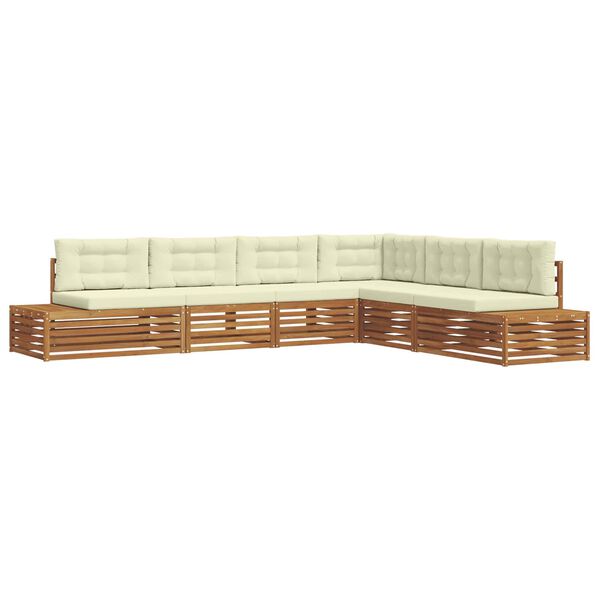vidaXL Set vanjskih sofa s jastukom 6 Komad Prirodna i krem