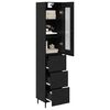 vidaXL Highboard Crni hrast 34,5 x 34 x 180 cm Konstruirano drvo