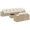 vidaXL 9-dijelni set vrtnih sofa s jastucima bež od poliratana