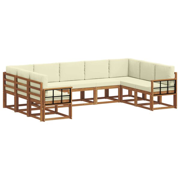 vidaXL Set vanjskih sofa s jastukom 9 pcs Prirodna i krem