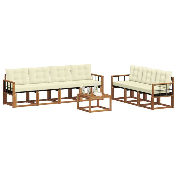 vidaXL Set vanjskih sofa s jastukom 8 pcs Prirodna i krem