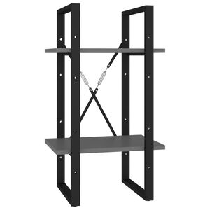 vidaXL Ormarić za knjige s 2 razine sivi 40x30x70 cm konstruirano drvo
