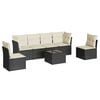 vidaXL 7-dijelni set vrtnih sofa od poliratana s jastucima crni