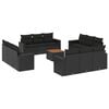 vidaXL 13-dijelni set vrtnih sofa s jastucima poliratan crni