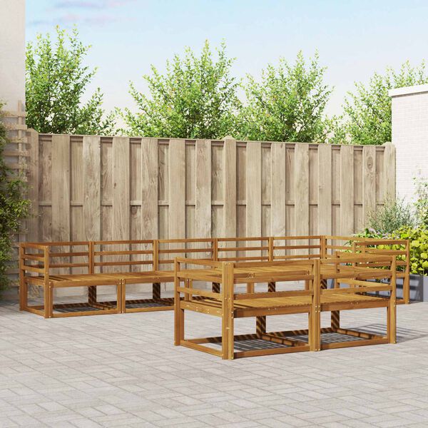 vidaXL Set vanjskih sofa 8 pcs Prirodna Čvrsto drvo akacije