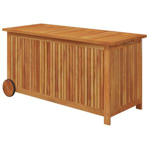 vidaXL Vrtna kutija za pohranu s kotačima 113x50x58 cm od drva bagrema