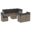 vidaXL 9-dijelni set vrtnih sofa od poliratana s jastucima sivi