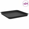 vidaXL Kvadratna posuda za cvijeće 24 kom. Crna 36 x 36 x 2,5 cm