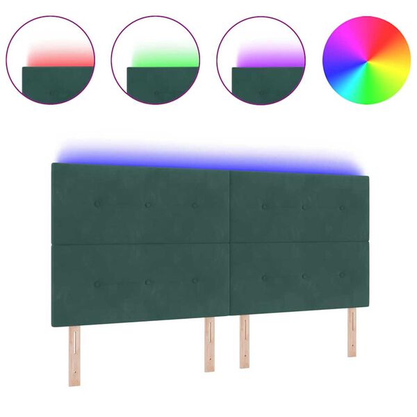 vidaXL Uzglavlje S LED lampica s uzglavljem Zelena 100 cm Bar&scaron;un