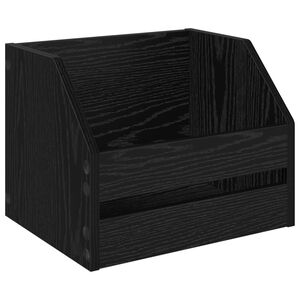 vidaXL Kutija za vinilne albume Crni hrast 38 x 30 x 29 cm
