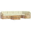 vidaXL Set vanjskih sofa s jastukom 6 pcs Bijela i krem Poliester