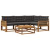 vidaXL Set vanjskih sofa 5 kom. Prirodna i crna