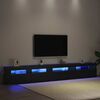 vidaXL Set TV komoda S LED lampica 3 pcs Crni hrast 270 x 35 x 40 cm