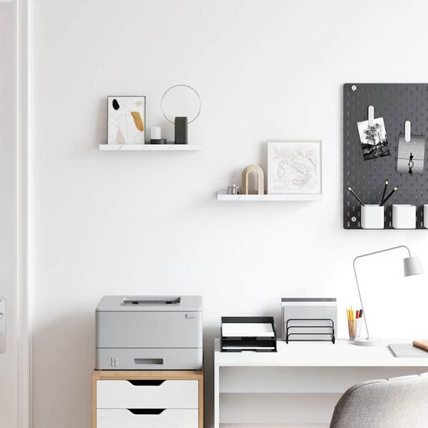 vidaXL Polica na zidu s policom 2 pcs Bijeli mramor 40 x 9 x 3 cm