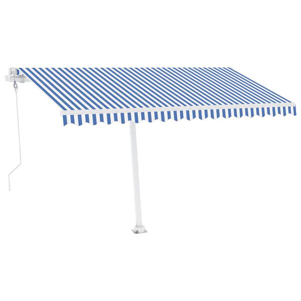 vidaXL Samostojeća automatska tenda 400 x 350 cm plavo-bijela