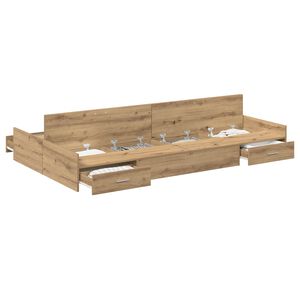 vidaXL Krevet s ladicama s ladicama Umjetnički hrast 120 x 190 cm