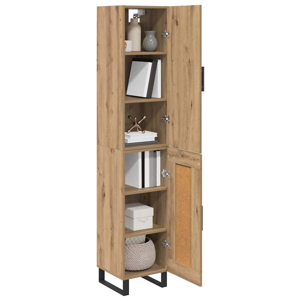 vidaXL Highboard Umjetnički hrast 34,5 x 34 x 180 cm Konstruirano drvo