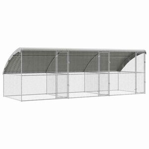 vidaXL Kavez za piliće 3 kom. Srebrna 600 x 200 x 200 cm