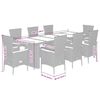 vidaXL 9-dijelni vrtni blagovaonski set sivi od poliratana