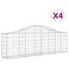 vidaXL Lučne gabionske ko&scaron;are 4 kom 200x30x60/80 cm pocinčano željezo