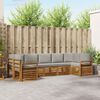 vidaXL Setovi sofa 7 pcs Prirodna i svijetlo siva Čvrsto drvo akacije