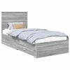vidaXL Krevetna konstrukcija Siva Sonoma 90 x 190 cm Konstruirano drvo