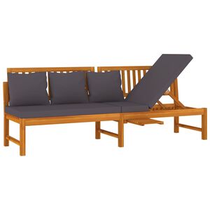 vidaXL Dnevni ležaj sa sivim jastukom 200x60x75cm masivno drvo bagrema