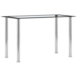 vidaXL Blagovaonski stol crni i prozirni 120x60x75 cm kaljeno staklo
