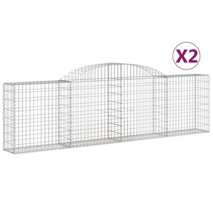 vidaXL Lučne gabionske ko&scaron;are 2 kom 300x30x80/100 cm pocinčano željezo