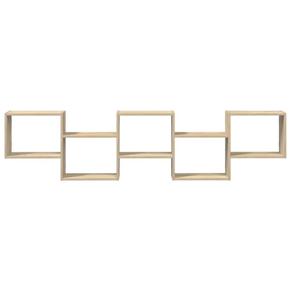 vidaXL Zidna kockasta polica s 5 odjeljaka drvo sonoma hrast