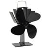vidaXL Ventilator za peć na toplinski pogon s 4 lopatice crni