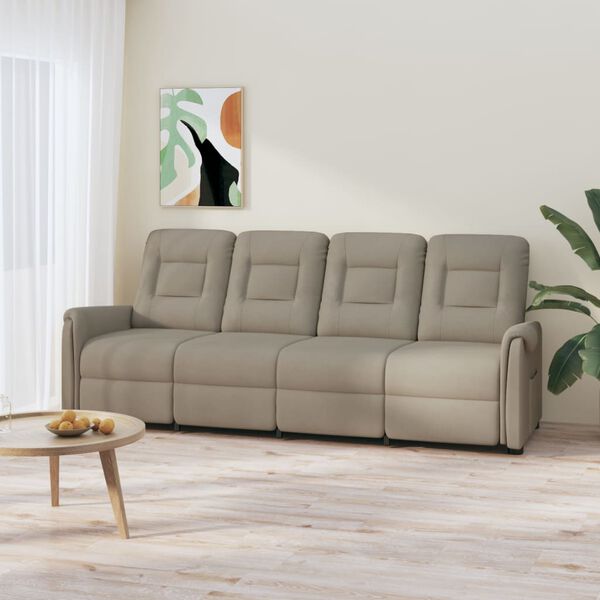 vidaXL Masažni četverosjed od mikrovlakana svjetlosivi