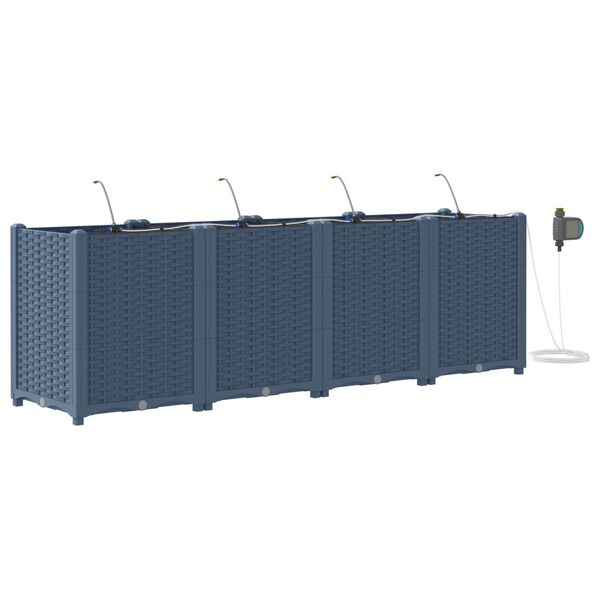 vidaXL Vrtna saksija 4 pcs Sivi 160 x 40 x 52 cm Plastika