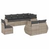 vidaXL 8-dijelni set vrtnih sofa od poliratana s jastucima svjetlosivi