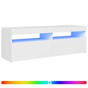 vidaXL TV ormarić s LED svjetlima bijeli 120x35x40 cm