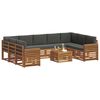vidaXL Setovi sofa 10 pcs Prirodna i antracit Čvrsto drvo akacije