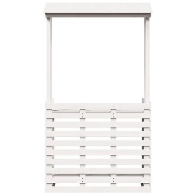 vidaXL Vanjski barski stol s krovom bijeli 112,5x57x195,5 cm drveni