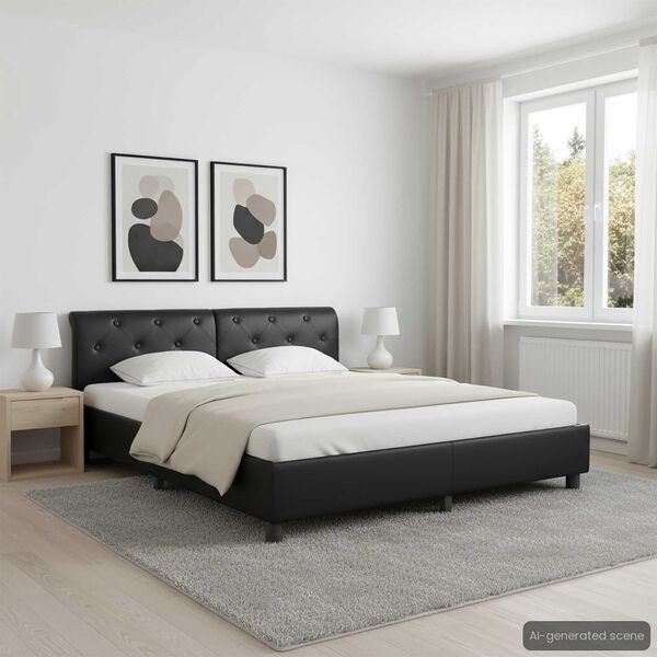 vidaXL Okvir za krevet od umjetne kože crni 160 x 200 cm